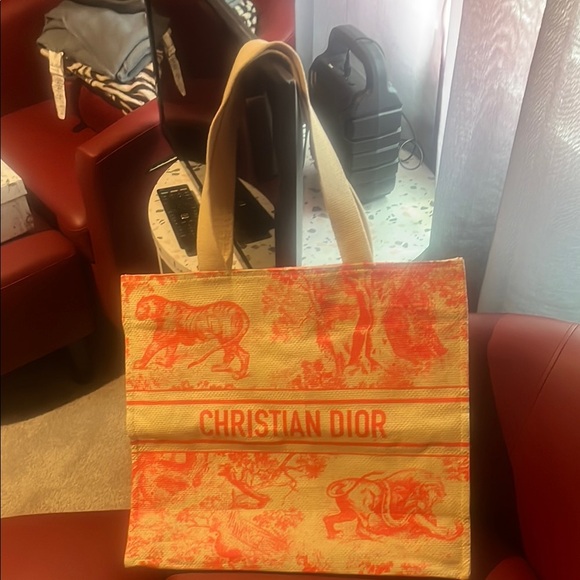 Dior Red and Cream Dioriviera Tote - Picture 3 of 4